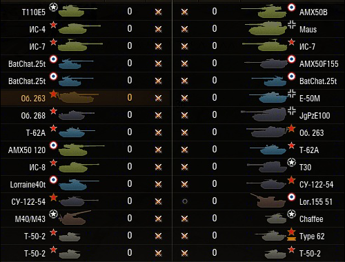 Иконки танков для World of Tanks 0.8.9